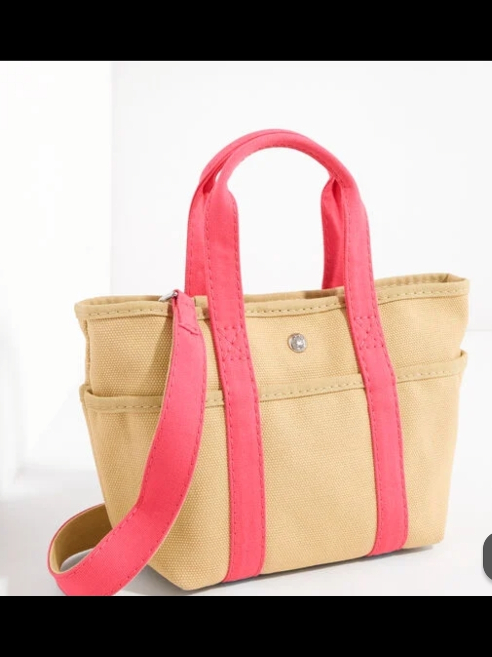 Talbots NWT Coastal Crossbody Tote Bag with Pink Trim - Small Everyday Handbag
